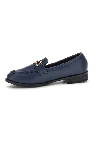 Blaue Stoffslipper mit Hufeisen First Lady P675