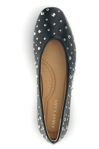 Ballerine nere con borchie First lady P676