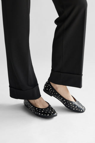 Schwarze Nietenballerinas First Lady P676