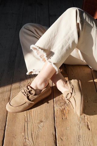 Mocassini beige in pelle con soletta removibile Pittarello Capsule BT261060001A