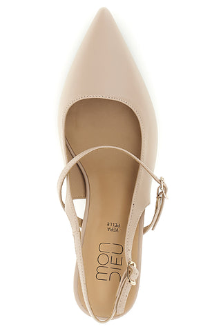 Beige Slingback-Pumps mit Riemen Mon dieu 9447H6