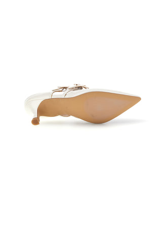Weiße Slingbacks mit spitz zulaufender Spitze Mon Dieu 9447Q7