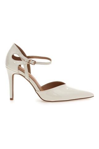 Elfenbeinfarbenes Lack-Dekolleté mit Absatz Mon dieu 1926Q266