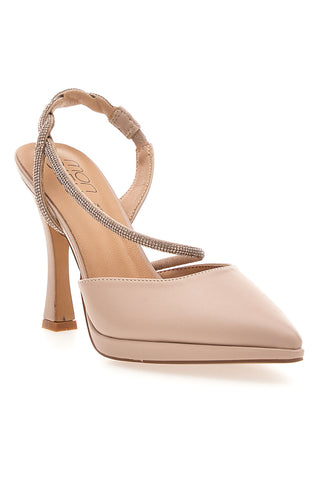 Nackte Pumps mit Strasssteinen und elastischem Riemen Mon dieu 1929Q107