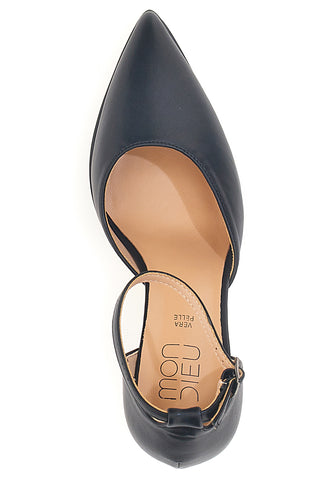 Schwarze Damen Pumps mit Riemen und hohem Absatz Mon Dieu B1929Q12