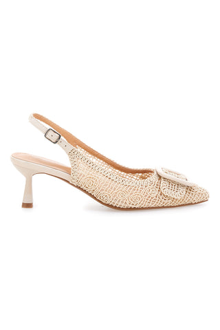 Décolleté Beige slingback tacco medio Le havre Paris 63181