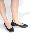 Blaue Ballerina aus echtem Leder Pittarello Look 818005