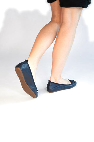Blaue Ballerina aus echtem Leder Pittarello Look 818005