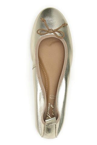 Platin Ballerina aus echtem Leder Pittarello Look 818005