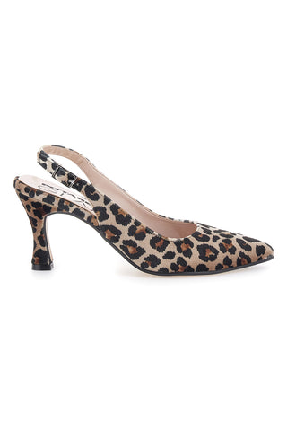 Damen Leopardenmuster Pumps mit Slingback Riemen Pittarello Glam 31441