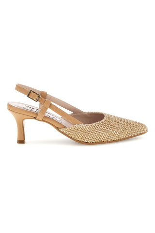 Beige spitze Slingback-Pumps hergestellt in Italien Pittarello Glam 34394