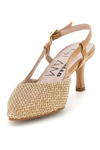 Beige spitze Slingback-Pumps hergestellt in Italien Pittarello Glam 34394