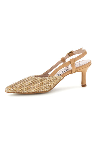 Beige spitze Slingback-Pumps hergestellt in Italien Pittarello Glam 34394