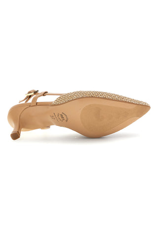 Beige spitze Slingback-Pumps hergestellt in Italien Pittarello Glam 34394