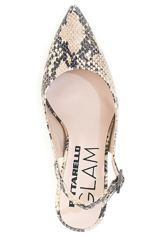Décolleté slingback pitonata Made in Italy Pittarello Glam 5173