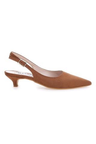 Décolleté slingback marrone con cinturino Pittarello Glam 3123