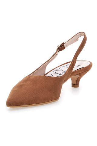 Décolleté slingback marrone con cinturino Pittarello Glam 3123