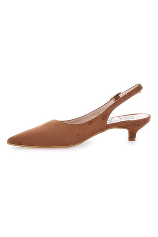 Décolleté slingback marrone con cinturino Pittarello Glam 3123