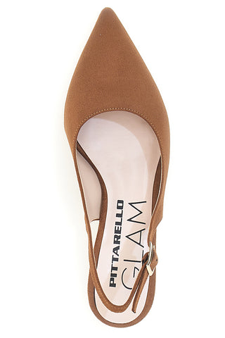 Décolleté slingback marrone con cinturino Pittarello Glam 3123
