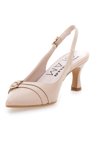 Décolleté slingback nude con fibbia Made in Italy Pittarello Glam 34388