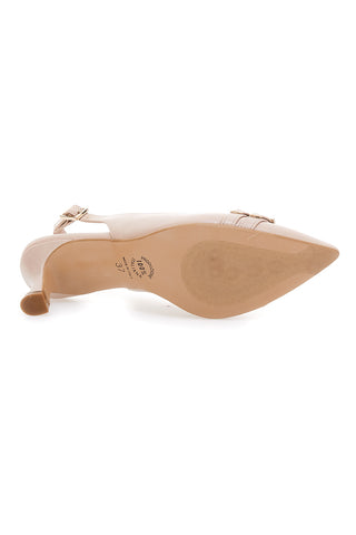 Décolleté slingback nude con fibbia Made in Italy Pittarello Glam 34388