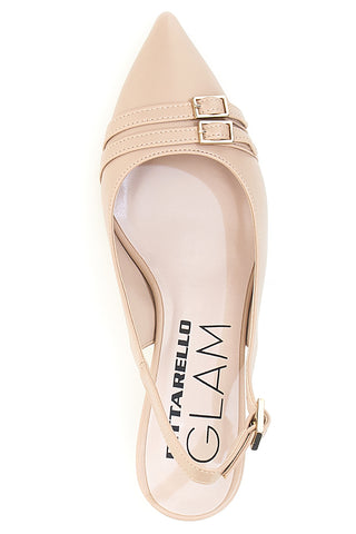 Décolleté slingback nude con fibbia Made in Italy Pittarello Glam 34388