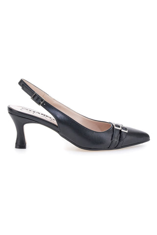 Décolleté da donna nero con fibbie slingback Pittarello Glam 34388