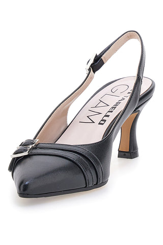 Décolleté da donna nero con fibbie slingback Pittarello Glam 34388