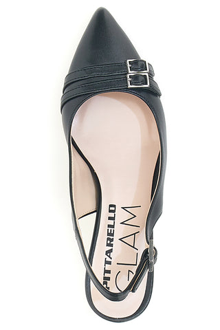 Décolleté da donna nero con fibbie slingback Pittarello Glam 34388