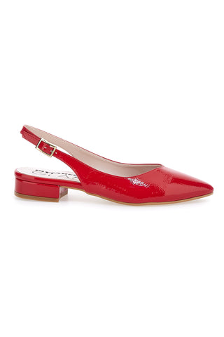 Glänzende rote Ballerina flach Made in Italy Pittarello Glam 3101