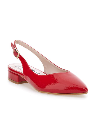 Glänzende rote Ballerina flach Made in Italy Pittarello Glam 3101