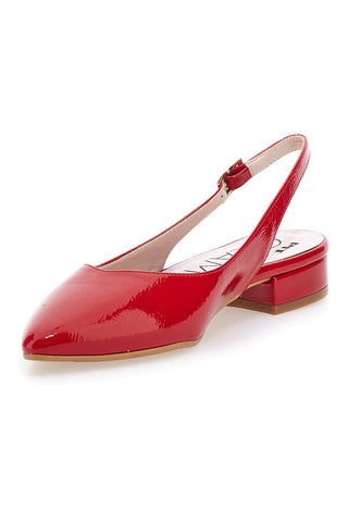 Glänzende rote Ballerina flach Made in Italy Pittarello Glam 3101