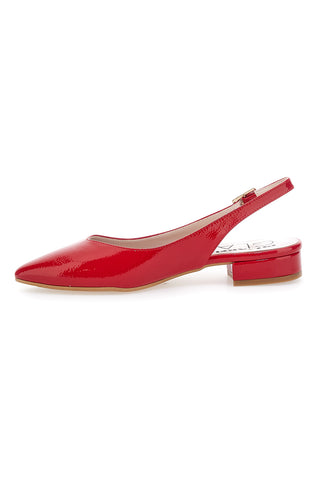 Glänzende rote Ballerina flach Made in Italy Pittarello Glam 3101