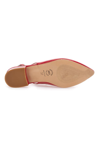Glänzende rote Ballerina flach Made in Italy Pittarello Glam 3101