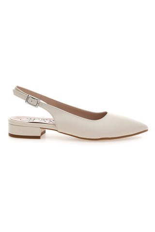 Décolleté slingback panna con tacco basso Pittarello Glam 3883
