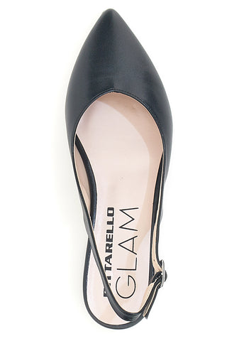 Schwarze Ballerina flach Made in Italy Pittarello Glam 3101