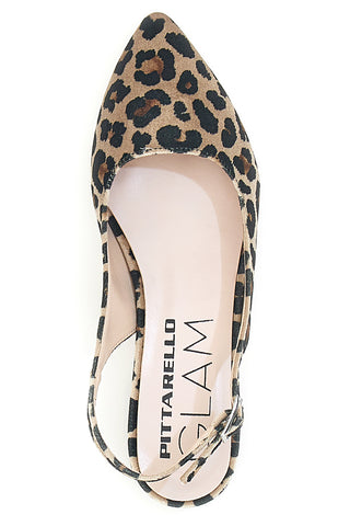 Damen Pumps mit Leopardenmuster und Slingback-Riemen Pittarello Glam 3883