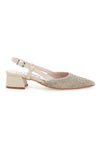 Beige Damen Pumps mit Strass und Slingback Riemen Pittarello Glam 3124
