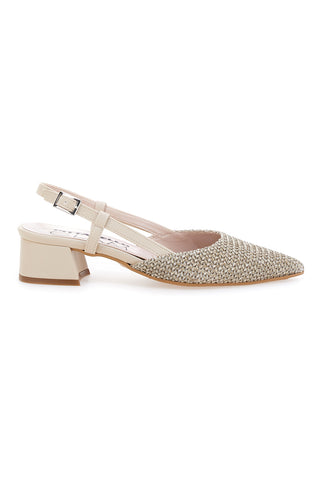 Beige Damen Pumps mit Strass und Slingback Riemen Pittarello Glam 3124