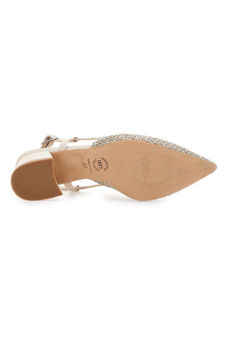 Beige Damen Pumps mit Strass und Slingback Riemen Pittarello Glam 3124