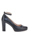 Décolleté da donna nere con cinturino e tacco largo Pittarello Glam 2594PT