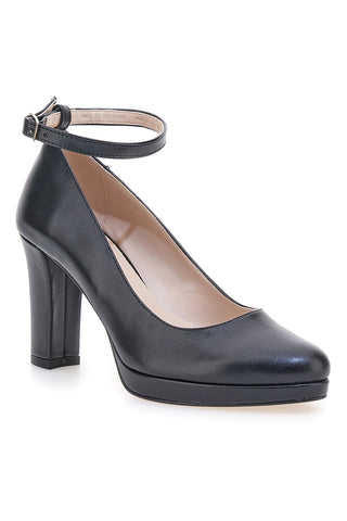 Décolleté da donna nere con cinturino e tacco largo Pittarello Glam 2594PT