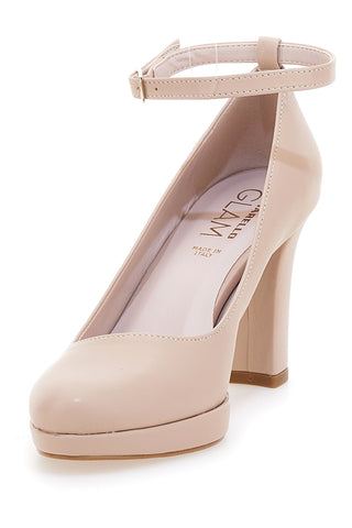 Décolleté da donna nude con cinturino e tacco largo Pittarello Glam 2594PT