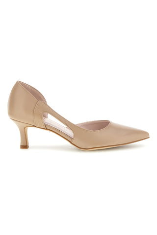 Beige spitze Pumps mit seitlichem Ausschnitt Pittarello glam 3970