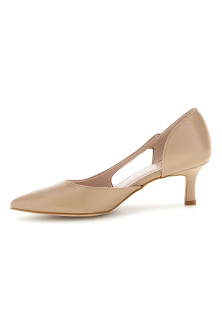 Beige spitze Pumps mit seitlichem Ausschnitt Pittarello glam 3970