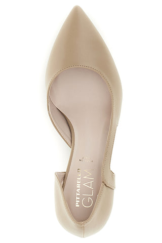 Beige spitze Pumps mit seitlichem Ausschnitt Pittarello glam 3970