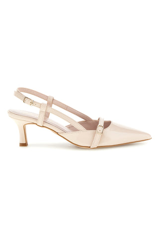 Spitze Spitze Creme Slingback Schuhe mit Riemen Pittarello glam 3790