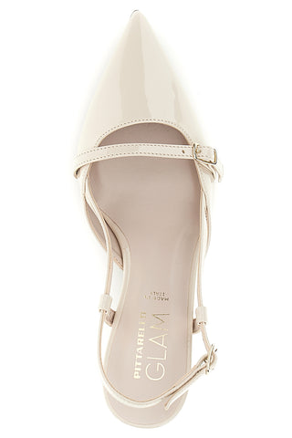 Scarpe slingback panna a punta con cinturini Pittarello glam 3790