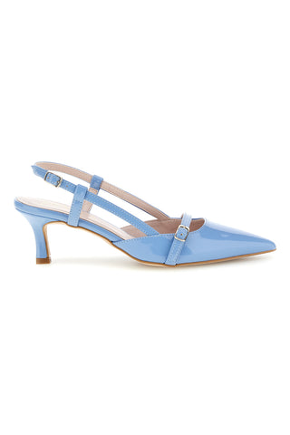Scarpe slingback azzurre a punta con cinturini Pittarello glam 3790