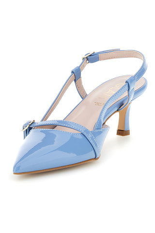 Spitze Spitze blau Slingback Schuhe mit Riemen Pittarello glam 3790